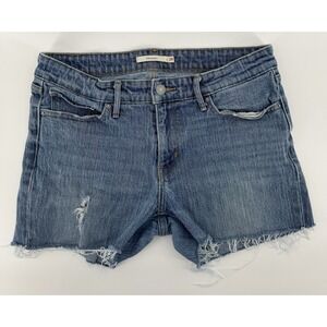 Levi's 711 Skinny Women's High Rise Cut Off Denim Shorts Distressed Size 29W